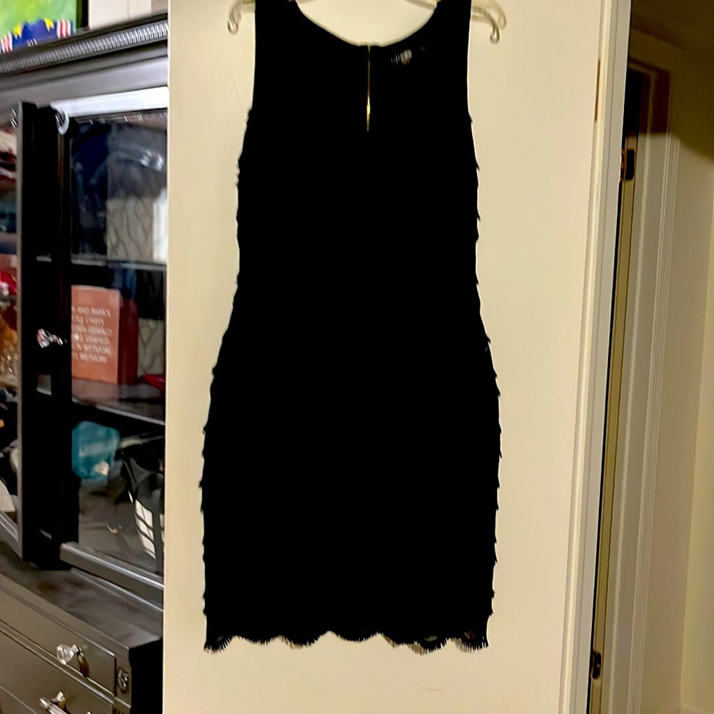 Black strapless fitted dress
